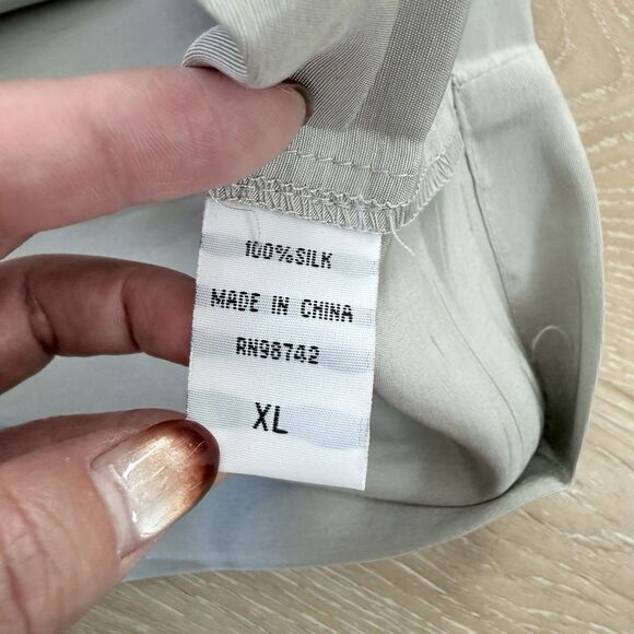 Neiman Marcus Silk Convertible Utility Jacket Men’s Sz XL Silver Luxe Streetwear - Picture 4 of 11